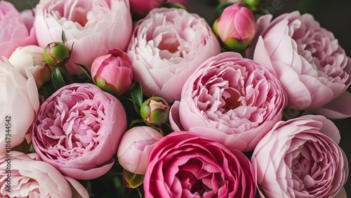 Happy valentine's day festival image with beautiful pink roses bouquet