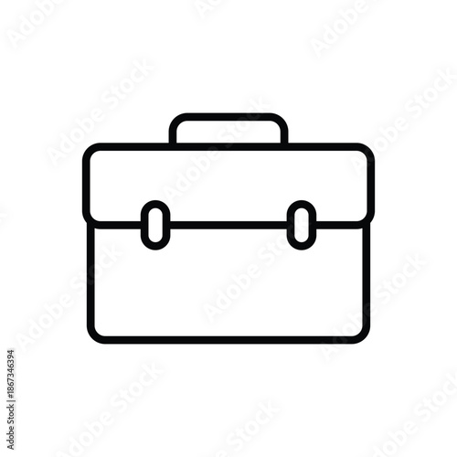 Minimal Briefcase Line Icon. Business Portfolio Bag Vector Illustration