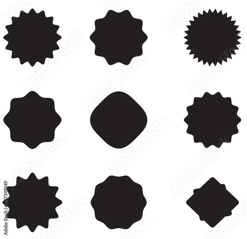 NEW Sticker Set Zigzag Discount Price Drop Special Price Campaign Fair Decoration Adornment Seal Stamp. Set of new arrival shop product tag icon. New labels or sale badges and banners vector sticker