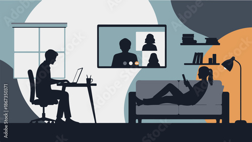 Remote Workers in Home Office Setup.