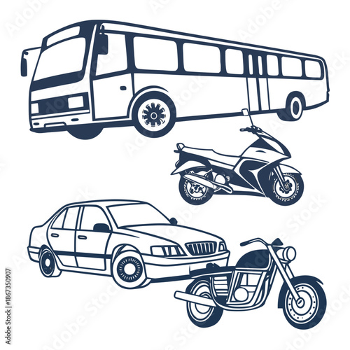 Various modes of transportation