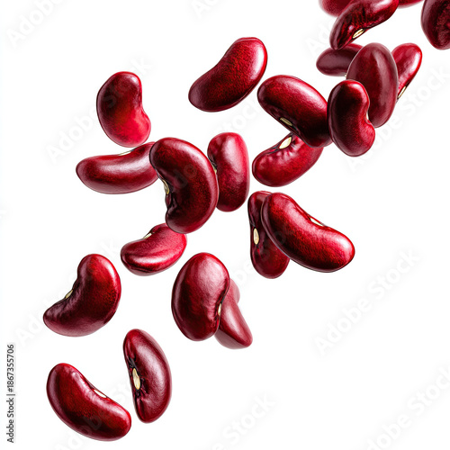 Red kidney bean cascade with dynamic motion and rich color