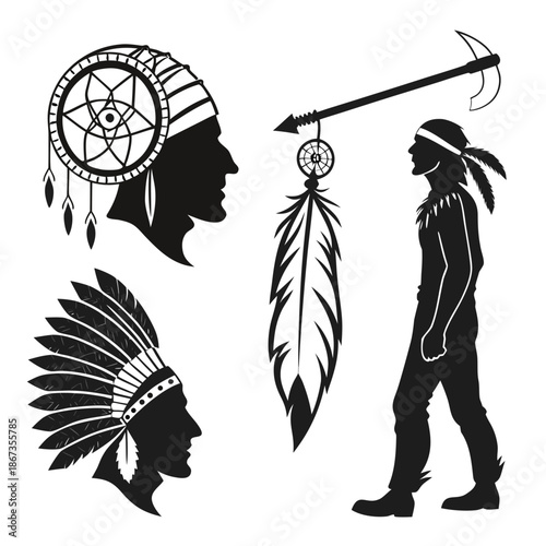 Native american silhouettes