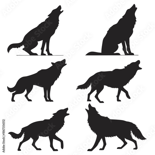 Wolf silhouettes