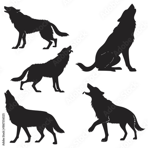 Wolf silhouettes collection