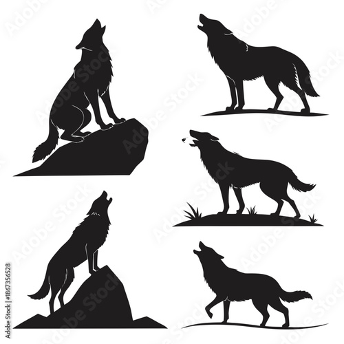 Wolf silhouettes