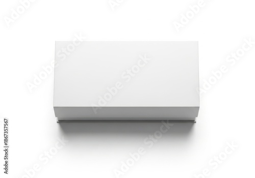 Simple white cardboard box with lid closed isolated on white background