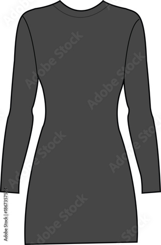 dress body con maxi midi cad flat lay garment design clothing technical drawing cads fashion design dresses apparel outline v neck drape trending vector designer  women illustration  mock up trend