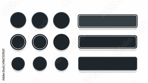 black and white buttons