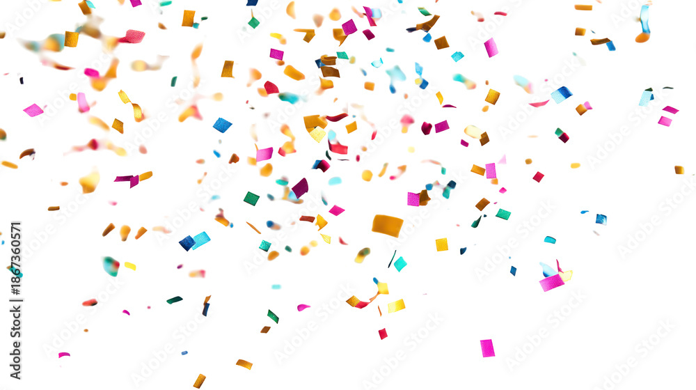 Obraz premium Colorful confetti celebration on transparent background
