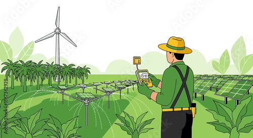 Sustainable farming with solar and wind energy technology for agricultural innovation and efficiency