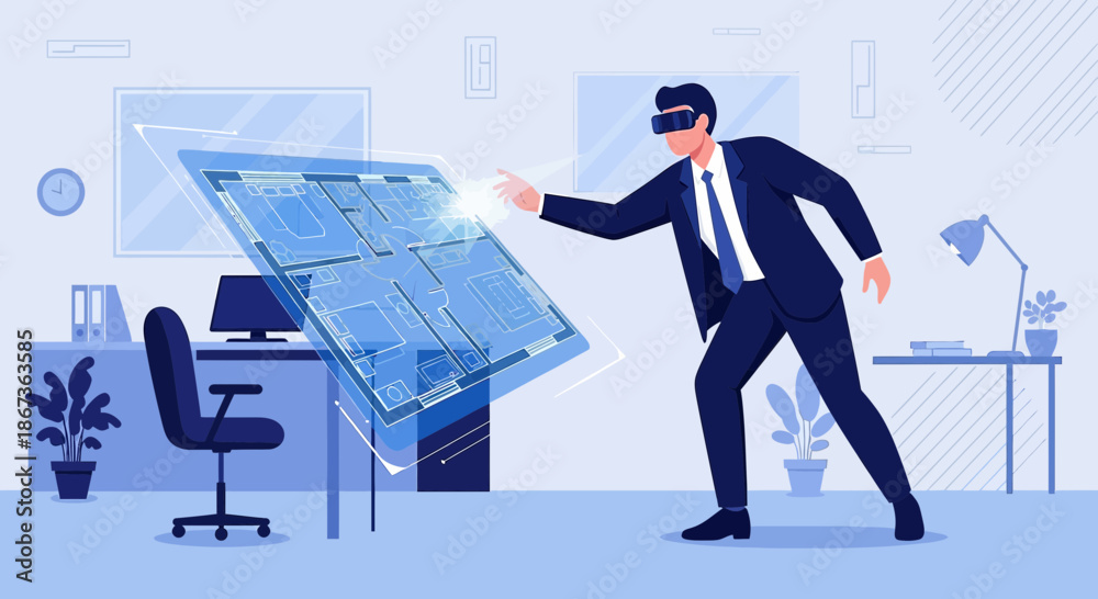 Fototapeta premium Virtual reality for architectural design a new immersive planning experience visual