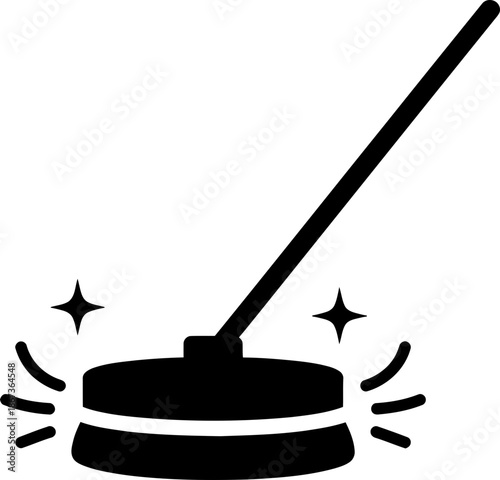 Housecleaner floor scrubber simple icon. Cleaning service for home maintenance. Flat style for website, mobile app. Vector symbol icon