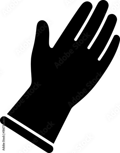 Black glove icon. Protective uniform symbol. Safety concept. Vector line illustration for web user interface and mobile application design