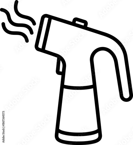 Steamer icon with steam coming out. Clothing iron tool for garment care. Home appliance concept. Vector icon for laundry service design, web