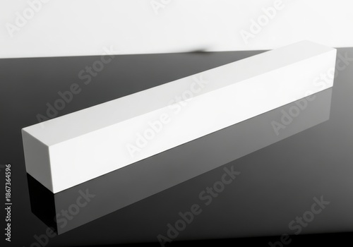 A simple white rectangular prism object isolated on white background