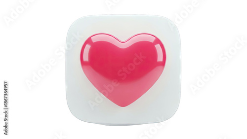 3D Pink Heart Icon
