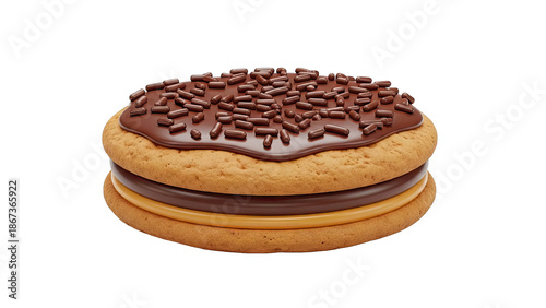 Chocolate Sandwich Cookie with Sprinkles