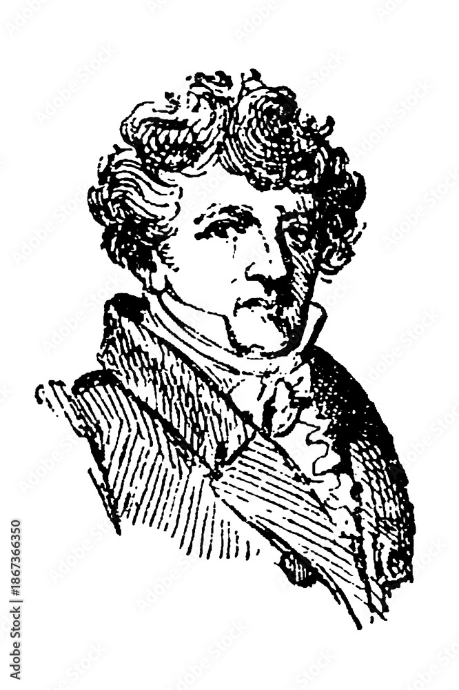 Fototapeta premium Georges Cuvier (1773-1838), the pioneering French naturalist and zoologist known for his work in comparative anatomy and paleontology, old vintage illustration, 1897.