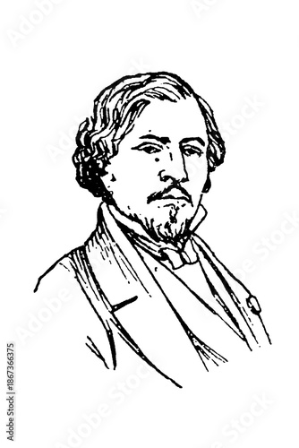 Photos Eugène Delacroix (1799-1863), the master French Romantic painter known for his e