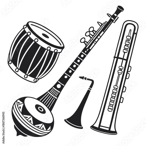 Illustration of musical instruments