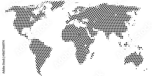 Dotted world map. Vector design illustration
