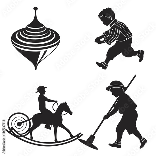 Vintage playground silhouettes