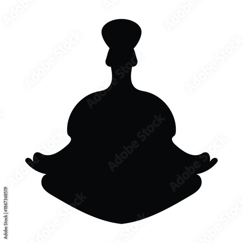 Minimal Yoga Meditation Silhouette – Seated Pose Illustration