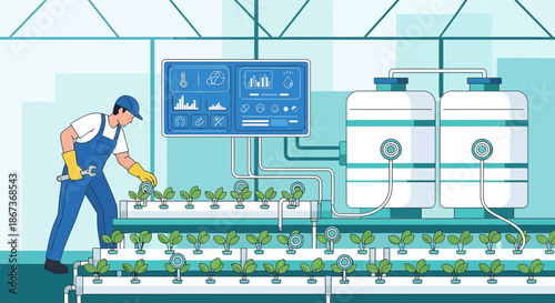 Innovative urban farming management with advanced hydroponics and smart technology monitoring system