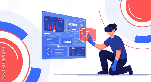 Interactive virtual reality data visualization using modern technology platform interface