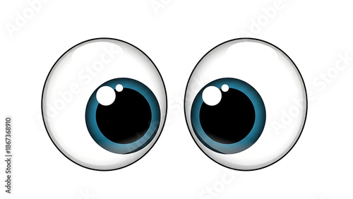 Cartoon Blue Eyeballs Looking Sideways Keywords: cartoon eyes, googly eyes, blue eyes, eyeballs