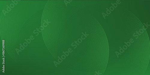 Abstract green glowing geometric lines on greenbackground. Modern shiny green circle lines pattern.