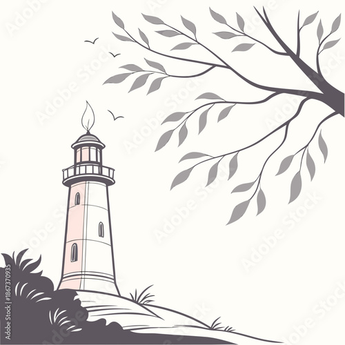 Lighthouse by the shore