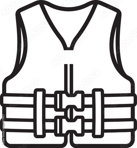 Life Vest Safety Illustration – Personal Flotation Device Symbol, Marine Emergency Protection Equipment