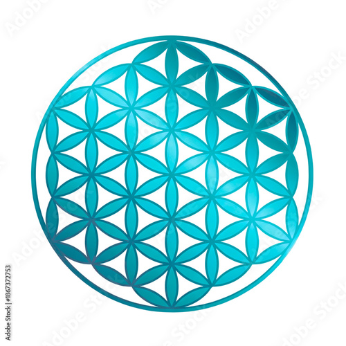 Blue Flower of Life Symbol