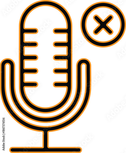 Microphone icon with cancel symbol design