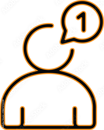 First place winner speech bubble icon