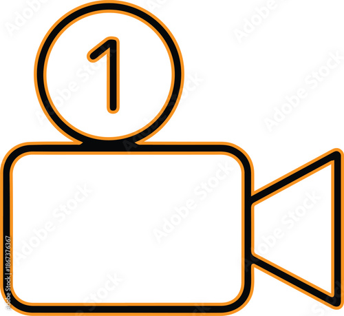 Video camera icon first recording symbol