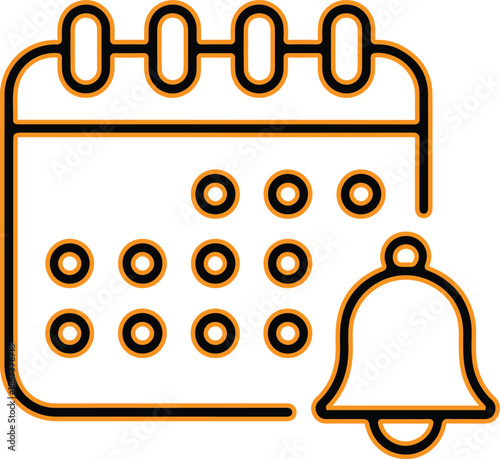 Calendar bell reminder notification icon