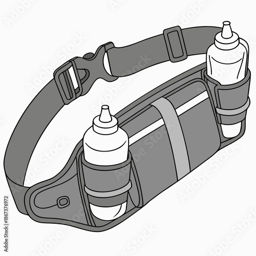 Running belt with water bottles