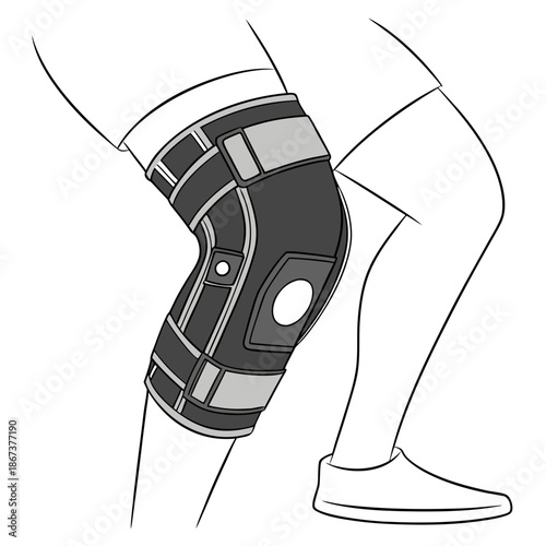 Knee support brace illustration