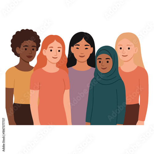 Women of Different Nationalities Standing Together – Women’s Day Empowerment Banner