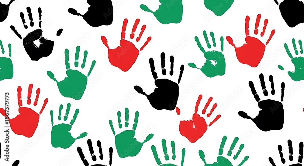 Fototapeta premium Handprint Seamless Pattern.
