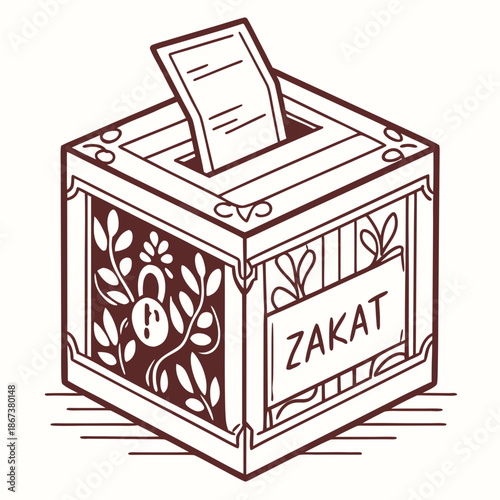 Zakat box illustration