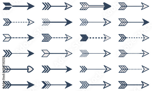 set of various arrow icons in different styles and designs for graphic design