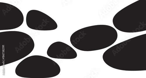 Black stones on white background illustration design
