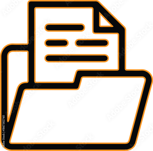 Folder document icon file storage organize vector