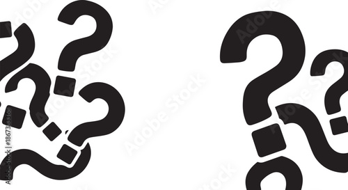 Question marks on white background with confusion concept