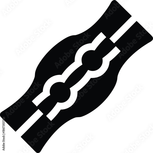 tendon connecting muscle to bone silhouette vector illustration on transparent background