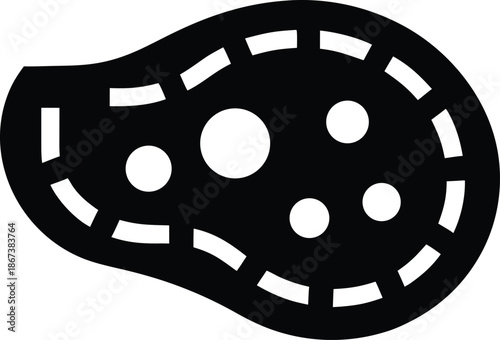 sweat gland coil silhouette vector illustration on transparent background